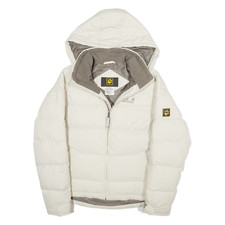 Jack Wolfskin Womens Puffer Jacket Cream Hooded Uk 8