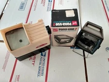 VINTAGE MINETTE & GAF PANA VUE 2 LIGHTED SLIDE VIEWER 2X2 W/ BOX