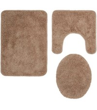 The Lakeside Collection Bath Rug Set w/ Anti-Skid Backing Beige