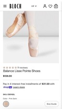 Bloch Balance Lisse 7.5 4x New No Box Pink Pointe Shoes See Photo For Flaw