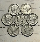 7 Mercury Silver Dimes - 90% Silver