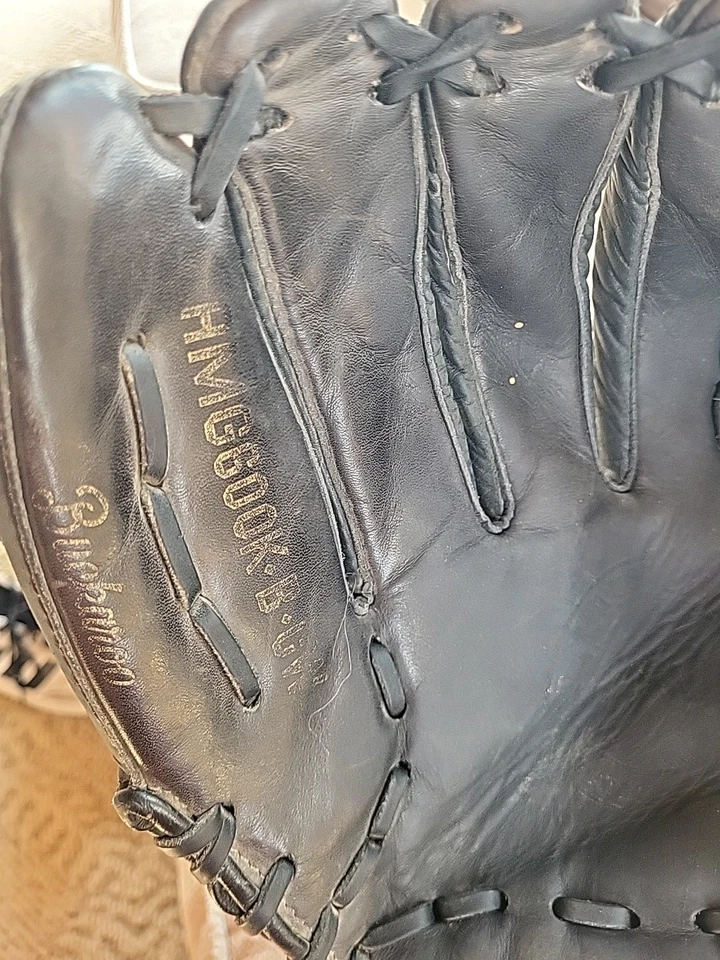 Nokona LHT AMG-600k BCW Black Leather Lefty Vintage USA Buckaroo Baseball Glove  - Image 4 of 4