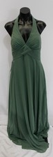 Azazie Women's Tessie A-Line V-Neck Pleated Chiffon Dress WR4 Eucalyptus Size A6