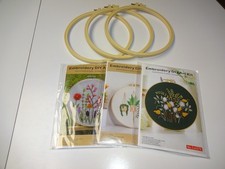 Set of 3 Stamped Embroidery Starter Kits for Beginners DIY Decor Craft