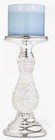 Bath & Body Works Silver Swirling Glitter Light Up Pedestal 3 Wick Candle Holder