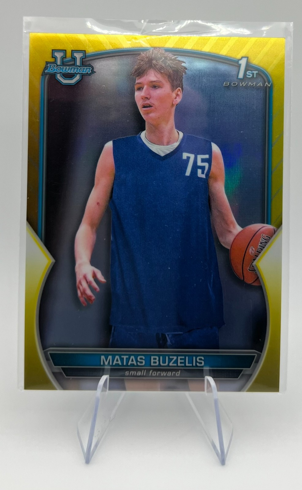 MATAS BUZELIS 2022-23 Bowman U Chrome University 1st #84 Yellow Refractor #07/75