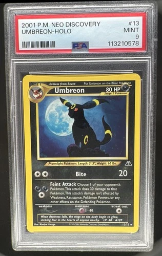 2001 Pokemon Neo Discovery Umbreon Holo #13/75 PSA 9