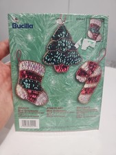 Bucilla Christmas Heirloom Jeweled Stitchery Ornaments  84441 Mini Ornaments