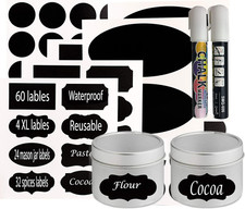 Chalkboard Jar Labels for Canning Mason Jars Premium Reusable Stickers Glass Cha