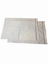 2x FRETTE White Standard Pillow Cases w/ Brown Border Made in Italy 100 Cotton