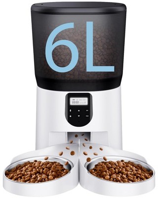 Automatic Cat Feeders for 2Cats, 6L/25cup Automatic Cat Food Dispenser with