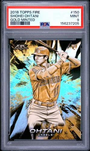 2018 Topps Fire #150 Shohei Ohtani Gold Minted PSA 9 Rookie RC Angels