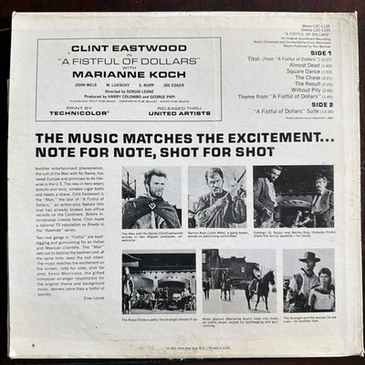 Ennio Morricone   A Fistful of Dollars   GREAT condition   1967 Vinyl LP