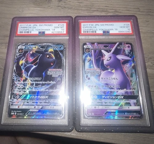 PSA 10 Pokemon Umbreon GX 125/SM-P Espeon GX 124/SM-P Champions League Japanese