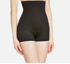 Maidenform 185606 Womens Shapewear Hi-Waist Boyshorts Black Size Large