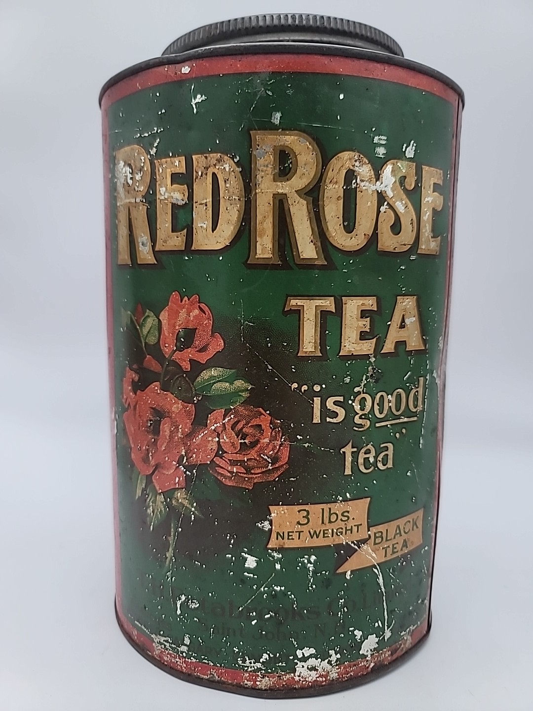 Tin T.h. Estabrooks 1910s 10in Advertising Can