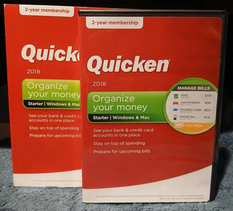 Quicken Organize Your Money 2018 Starter Version Windows Mac + - Image 2 of 4