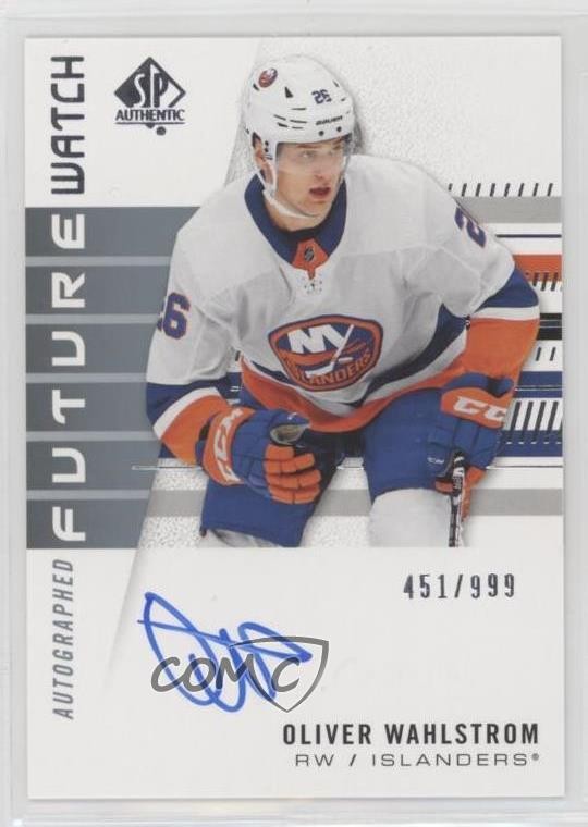 2019 SP Authentic Future Watch Rookies /999 Oliver Wahlstrom #187 Rookie Auto RC