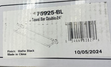 Delta Black Trinsic 24" Wall Mounted Double Towel Bar 75925-BL READ