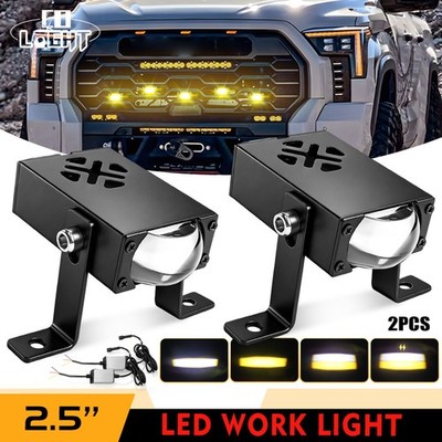 2x LED Nebelscheinwerfer Gelb/Weiß Frontgrill Projektorlicht für Chevy Jeep Ford