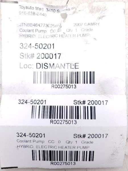 07-11 CONJUNTO BOMBA REFRIGERANTE MOTOR TOYOTA CAMRY HYBRID 2.4L 4CYL Foto 4 de 4