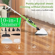 Steam Mop Cleaner 10-in-1 with Convenient Detachable Handheld Unit Floor Carpet