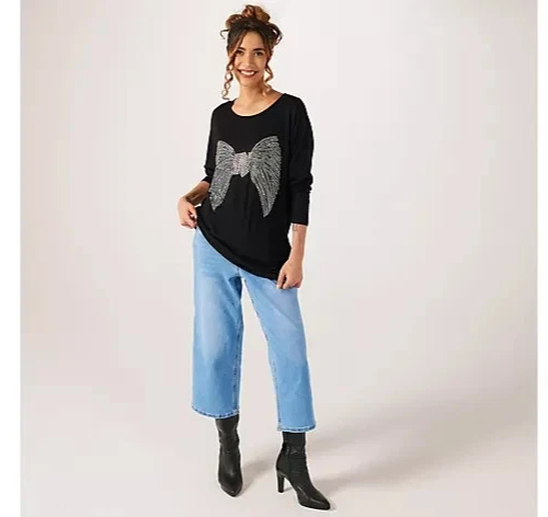 Nuevo con etiquetas Camiseta Frank Usher Jewel Adornada con Tachuelas Talla Grande Talla S/M Foto 2 de 4