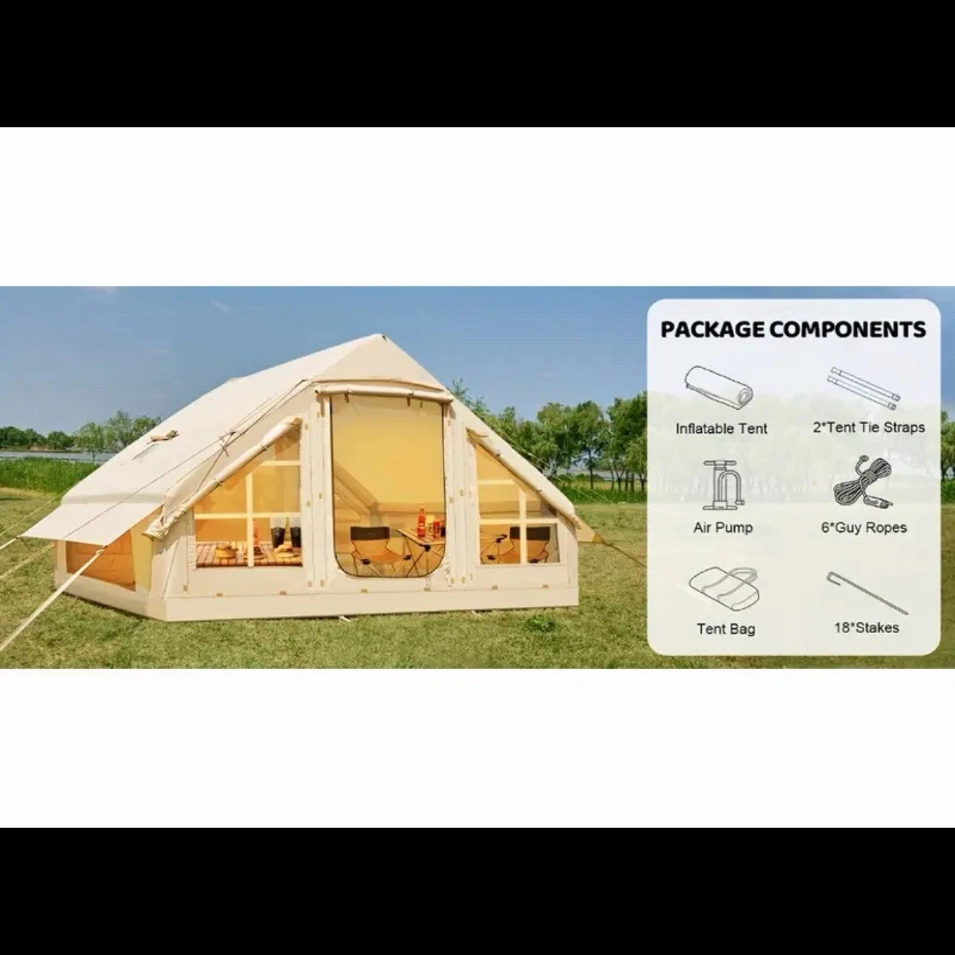 Inflatable Oxford Camping Tent 4–6 Person Waterproof Air Tent
