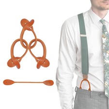 KUNN Genuine Leather Strips 4 Pcs Replacement for 8.5 inches, Orange Brown