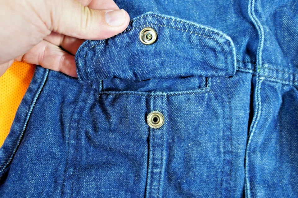 Colete jeans masculino de couro Milwaukee 2XL com zíper de pressão bolso oculto motociclista - Imagem 4 de 4