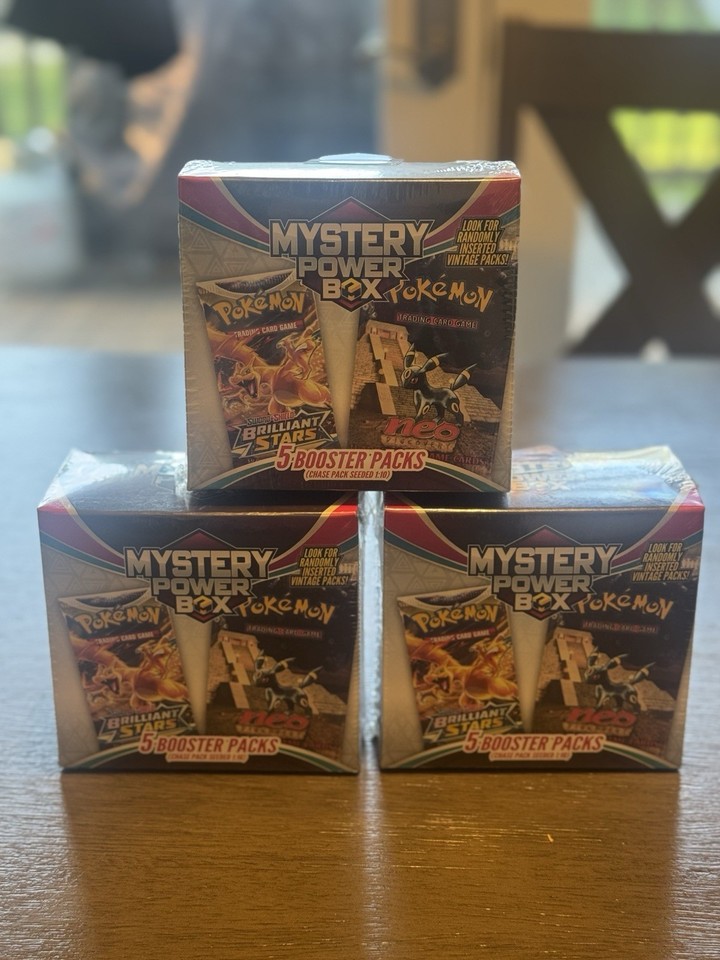 Pokmon Mystery Power Box - 5 Booster Packs, Sealed 2022 Edition With 1:10  Chase Pack Chance!
