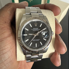 Rolex Datejust 126334 41mm Steel Black Dial Fluted Bezel Bracelet Box Papers