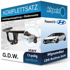 G.D.W. Anhängekupplung starr und E-Satz 13polig für Hyundai i20 Active SUV 15-18