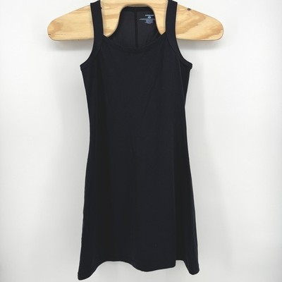 Patagonia Amber Dawn Dress Womens Medium Black Organic Cotton Racerback A-Line