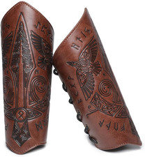 Medieval Leather Bracers Dragon Embossed Viking Leather Bracers Leather Arm Arme