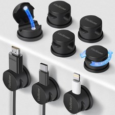 8 Pack Magnetic Cable Management Clips - Ideal Cord Holder for Nightstand, Desk,