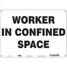 Condor 465G06 Safety Sign, 10 In Height, 14 In Width, Polyethylene, Horizontal