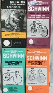 SCHWINN BICYCLE OWNERS MANUALS. Three New One Used
