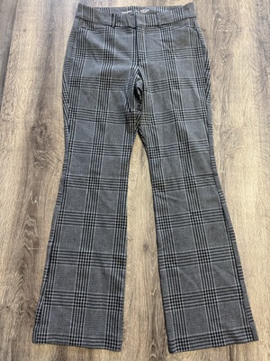 Old Navy Women's Pants Size 8 Petite Pixie Flare High Rise Gray Plaid