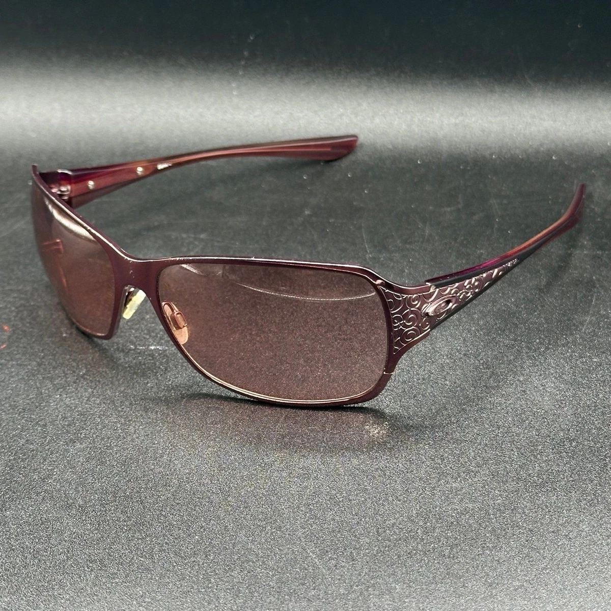 |VTG| Y2K Oakley Script Oversized Sunglasses Brown Amber Retro Womens Oakley Brown with Vintage Sunglasses for Women for sale | eBay main image 2