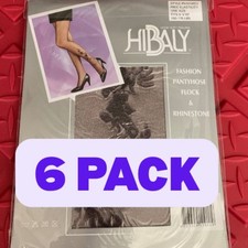 HiBaly Fashion Pantyhose Flock  Rhinestone VTG 100 Nylon BOW  Hearts Design