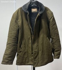 Vintage Golden Fleece Men's Size 44 Green Fleece Lined N-1 Military Jacket