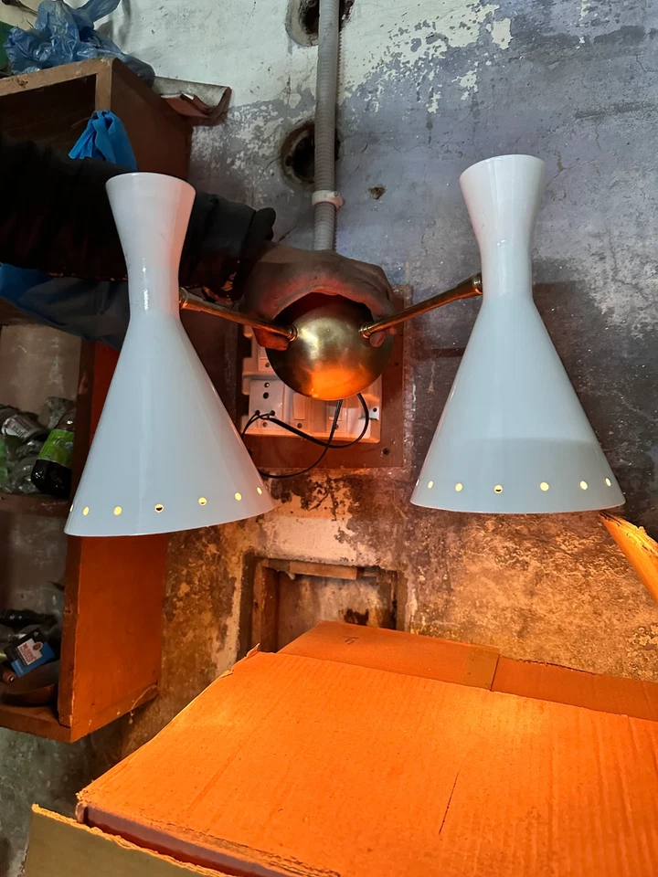 Aplique de pared italiano doble beige luces accesorios lámpara de pared regalo de Navidad Foto 2 de 4