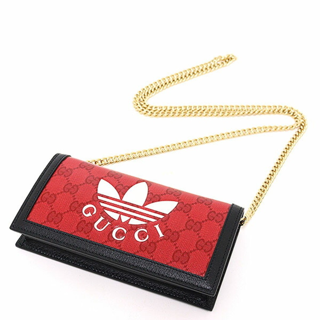 Gucci x adidas wallet with chain red black crystal GG 621892