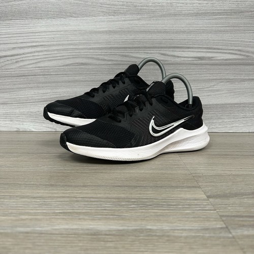 Nike Downshifter 11 Running Trainers Size 4 Run Shoes Gym White Black Sneakers