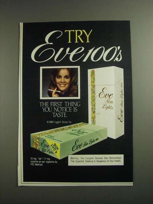 eve cigarette ads 1984 Eve Slim Lights Cigarettes Ad