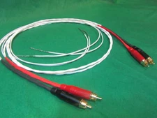 6 FT SILVER PLATED THORENS TURNTABLE RCA AUDIO CABLE W/ GROUNDING.