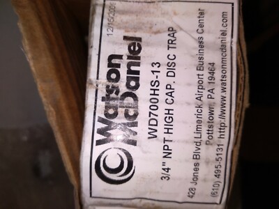 WATSON MCDANIEL WD700HS-13 3/4'' NPT HIGH CAP. DISC TRAP shly