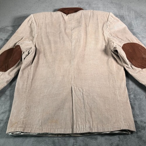 Vintage Eddie Bauer Corduroy Sports Coat 44 Tan Blazer Elbow Patches Academia - Picture 9 of 24