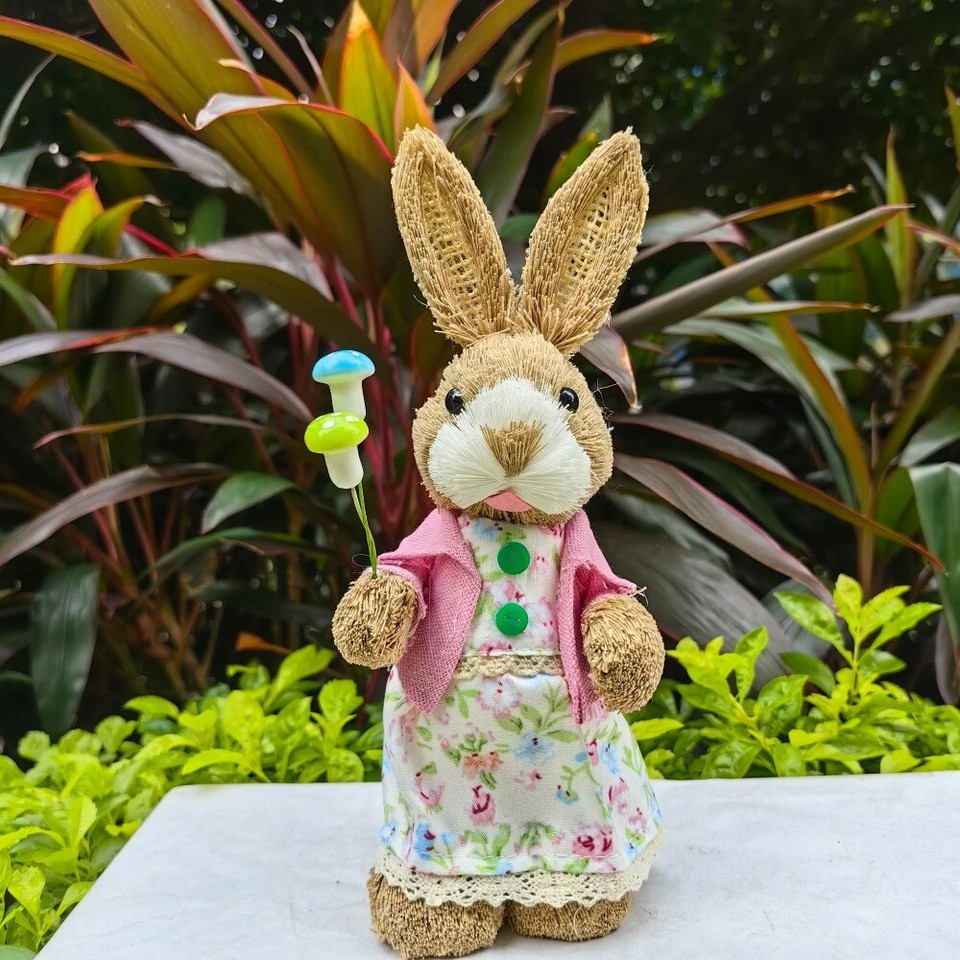 DIY Straw Rabbits Handmade Rabbit Statue Rabbit Straw Figures Party
